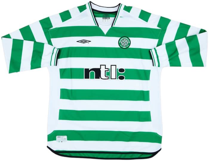 2001-03 Celtic Home L/S Shirt Larsson #7 - 10/10 - (XXL)