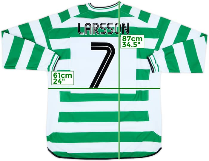 2001-03 Celtic Home L/S Shirt Larsson #7 - 10/10 - (XXL)