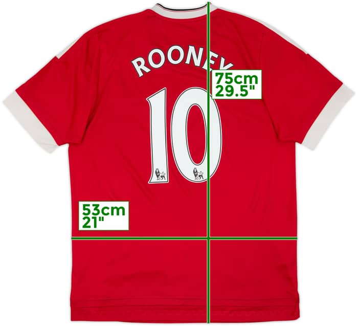 2015-16 Manchester United Home Shirt Rooney #10 - 5/10 - (L)