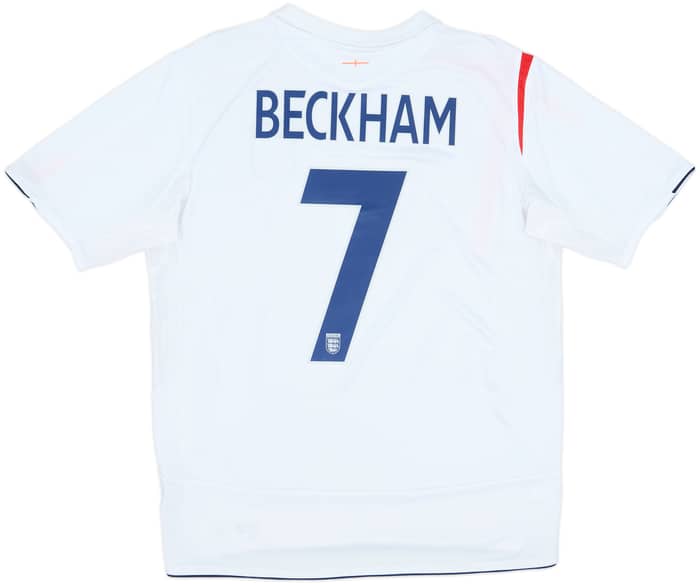 2005-07 England Home Shirt Beckham #7 - 6/10 - (L)
