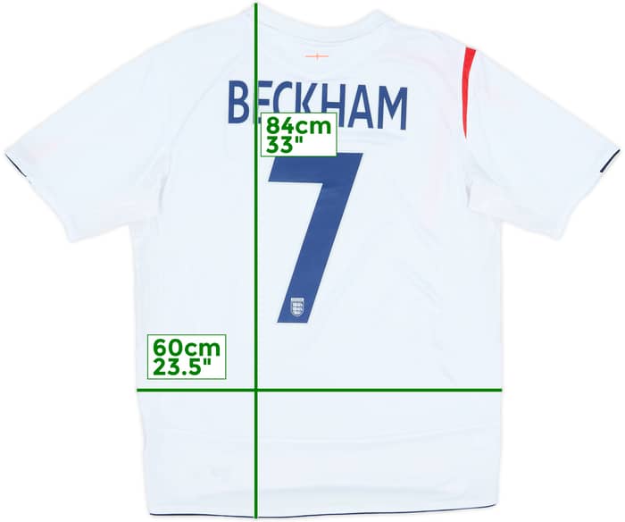 2005-07 England Home Shirt Beckham #7 - 6/10 - (L)