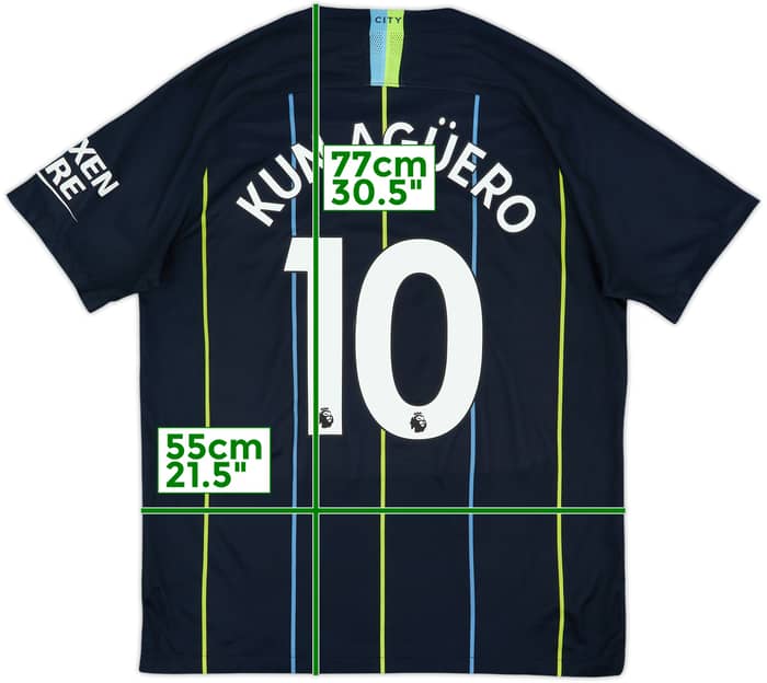 2018-19 Manchester City Away Shirt Kun Aguero #10 - 8/10 - (L)