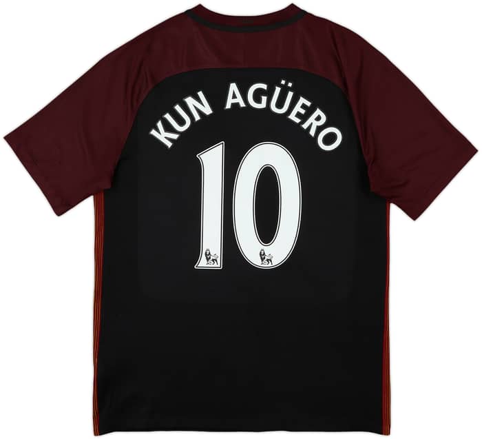 2016-17 Manchester City Away Shirt Kun Aguero #10 - 8/10 - (L)