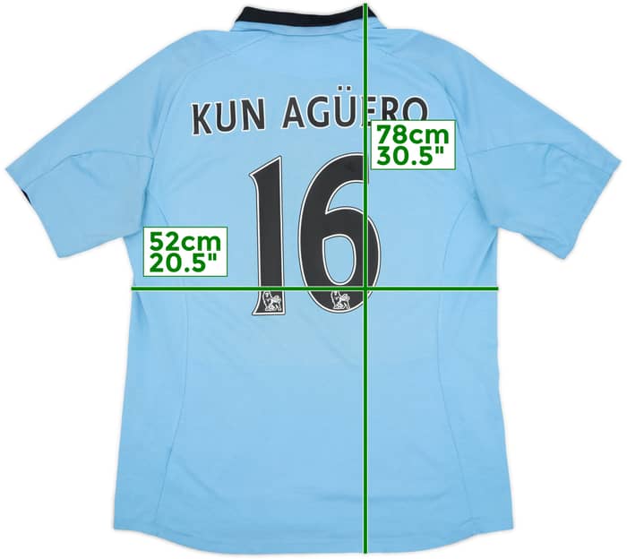 2012-13 Manchester City Home Shirt Kun Aguero #16 - 7/10 - (L)