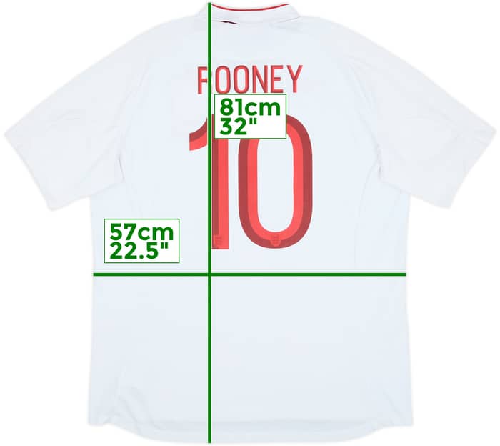 2012-13 England Home Shirt Rooney #10 - 7/10 - (XXL)