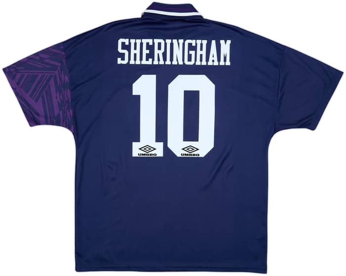 1994-95 Tottenham Away Shirt Sheringham #10 - 8/10 - (XL)
