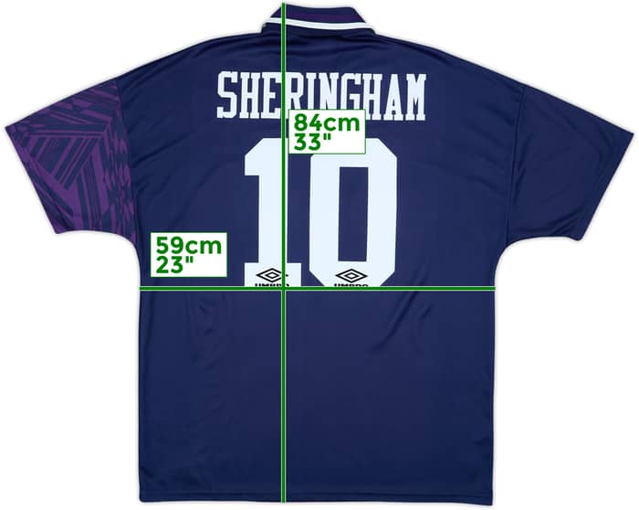 1994-95 Tottenham Away Shirt Sheringham #10 - 8/10 - (XL)