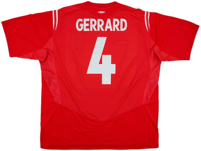 2004-06 England Away Shirt Gerrard #4 - 9/10 - (3XL)