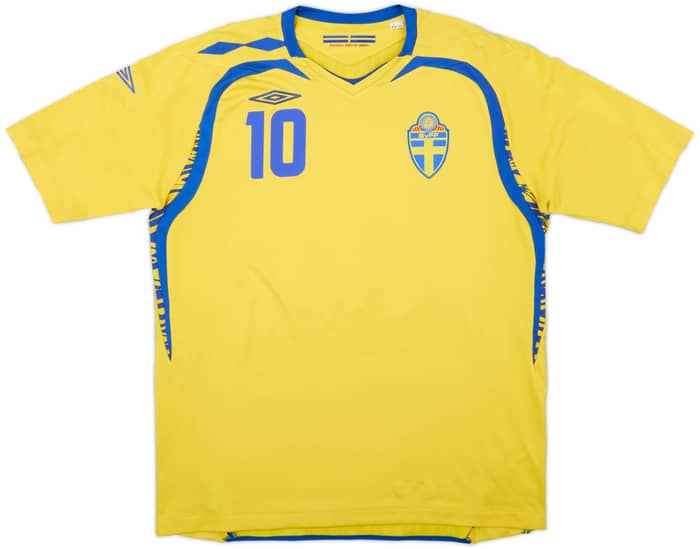 2007-09 Sweden Home Shirt Ibrahimovic #10 - 9/10 - (XL)