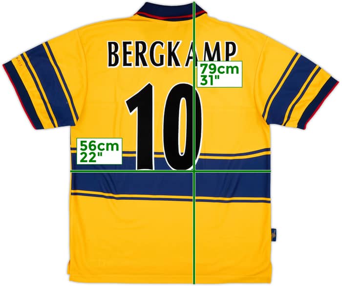 1997-99 Arsenal Away Shirt Bergkamp #10 - 8/10 - (L)