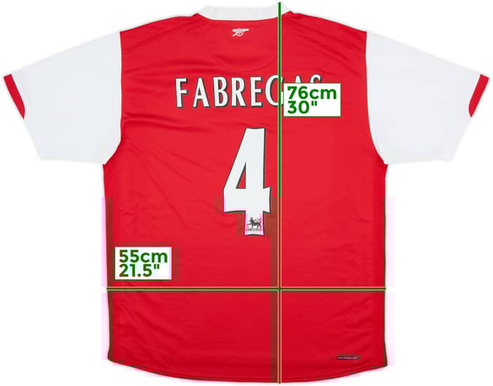 2006-08 Arsenal Home Shirt Fabregas #4 - 5/10 - (L)