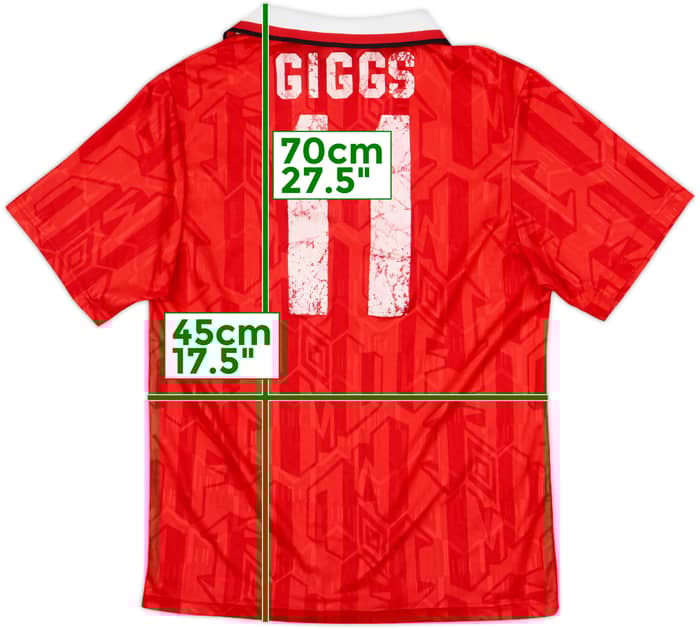 1992-94 Manchester United Home Shirt Giggs #11 - 5/10 - (S)