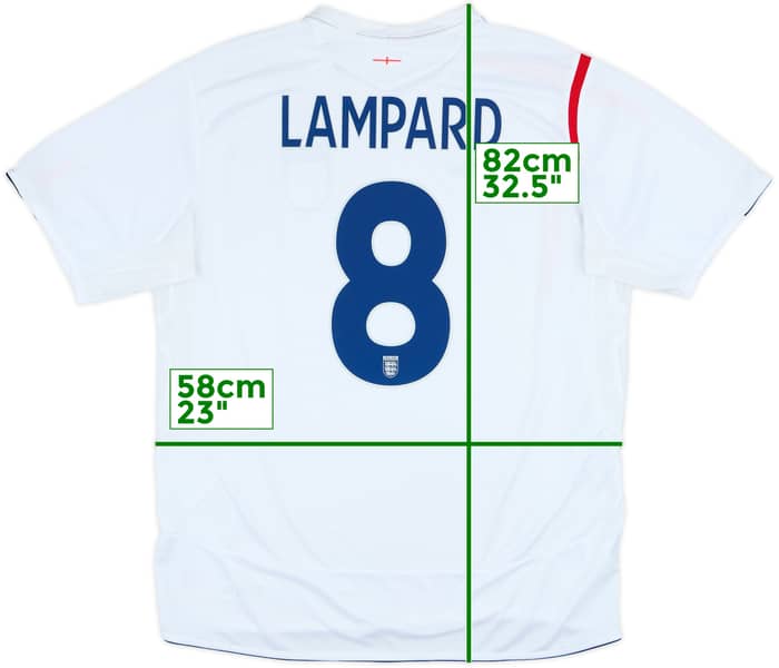 2005-07 England Home Shirt Lampard #8 - 7/10 - (XXL)
