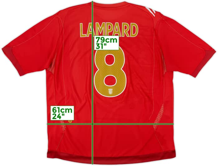 2006-08 England Away Shirt Lampard #8 - 8/10 - (XXL)