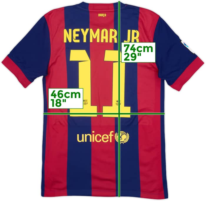 2014-15 Barcelona Home Shirt Neymar Jr #11 - 8/10 - (S)