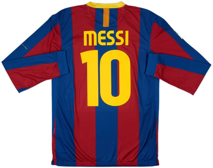 2010-11 Barcelona Home L/S Shirt Messi #10 - 7/10 - (M)