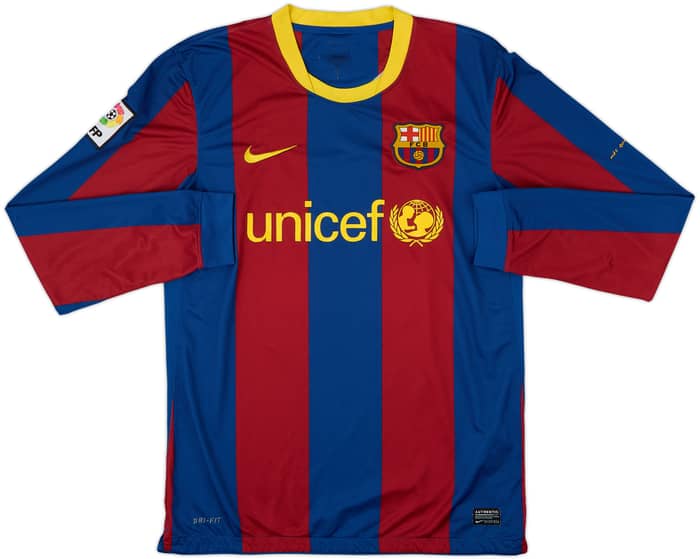 2010-11 Barcelona Home L/S Shirt Messi #10 - 7/10 - (M)