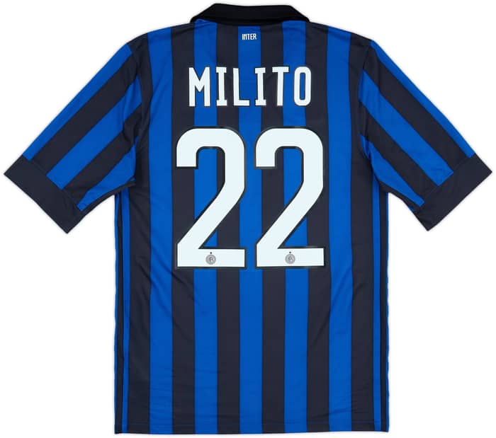 2011-12 Inter Milan Home Shirt Milito #22 - 8/10 - (S)