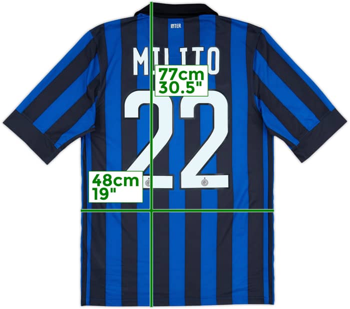 2011-12 Inter Milan Home Shirt Milito #22 - 8/10 - (S)