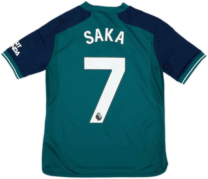 Camiseta de la tercera equipación del Arsenal 2023-24 Saka #7 (Niños L)
