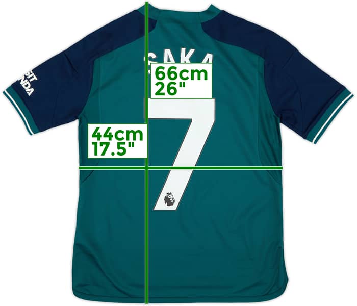 Camiseta de la tercera equipación del Arsenal 2023-24 Saka #7 (Niños L)