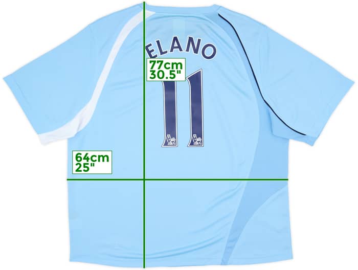 2008-09 Manchester City Home Shirt Elano #11 - 9/10 - (XXL)