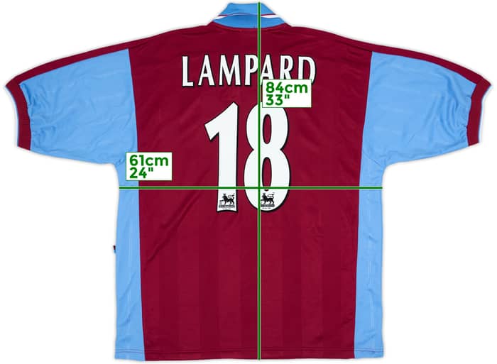 1997-98 West Ham Home Shirt Lampard #18 - 10/10 - (XL)