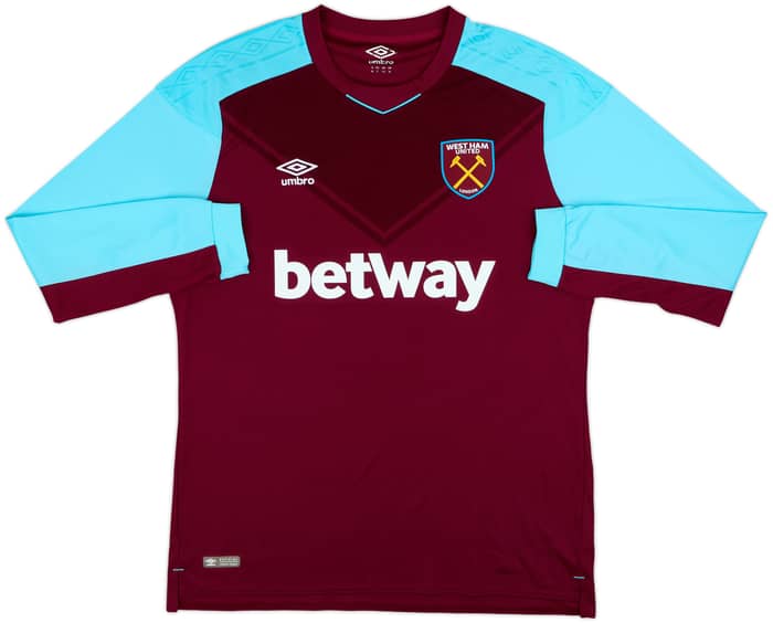 2017-18 West Ham Home L/S Shirt Rice #41 - 7/10 - (XL)