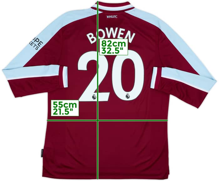 2021-22 West Ham Home L/S Shirt Bowen #20 - 7/10 - (XL)