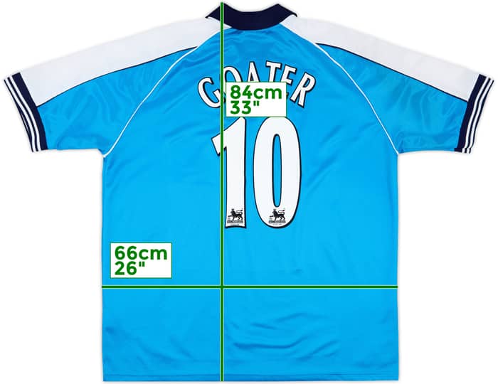 1999-01 Manchester City Home Shirt Goater #10 - 8/10 - (XXL)