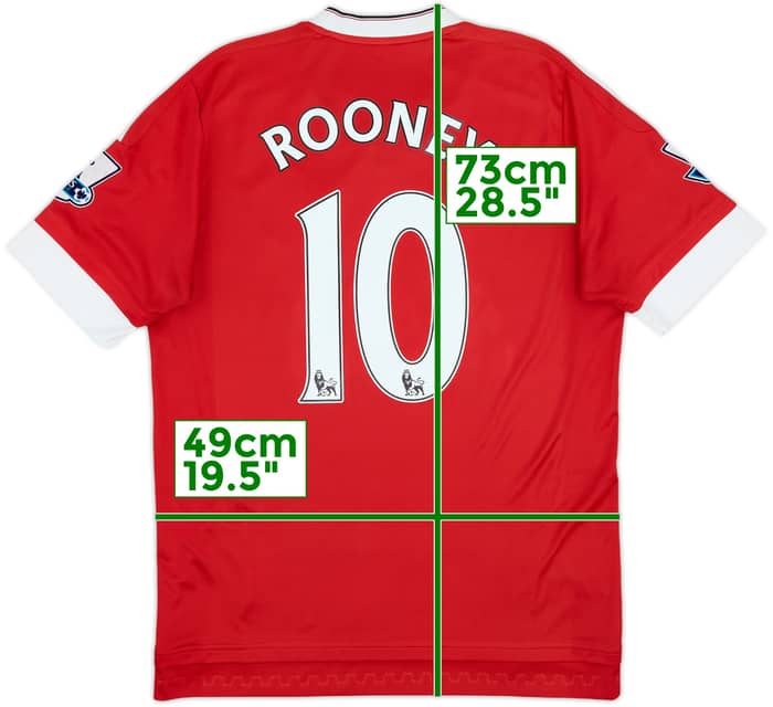 2015-16 Manchester United Home Shirt Rooney #10 - 6/10 - (M)
