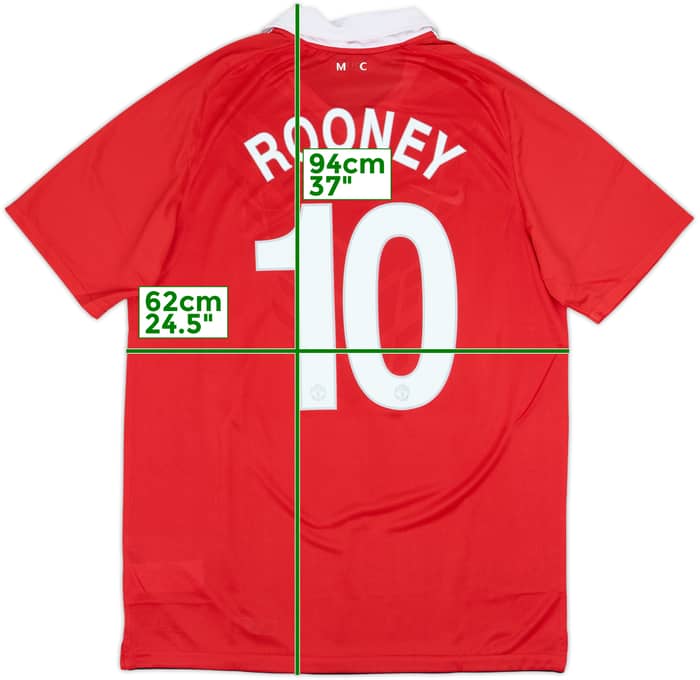 2010-11 Manchester United Home Shirt Rooney #10 - 6/10 - (L)