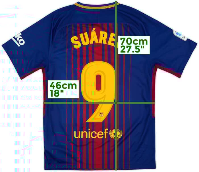 2017-18 Barcelona Home Shirt Suarez #9 - 8/10 - (S)