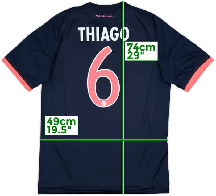 2015-16 Bayern Munich Third Shirt Thiago #6 - 8/10 - (M)