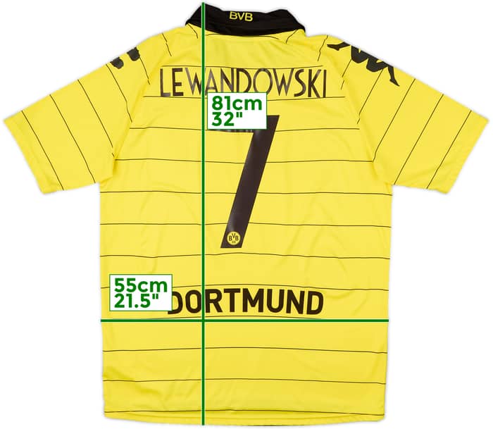 2010-11 Borussia Dortmund Home Shirt Lewandowski #7 - 6/10 - (L)