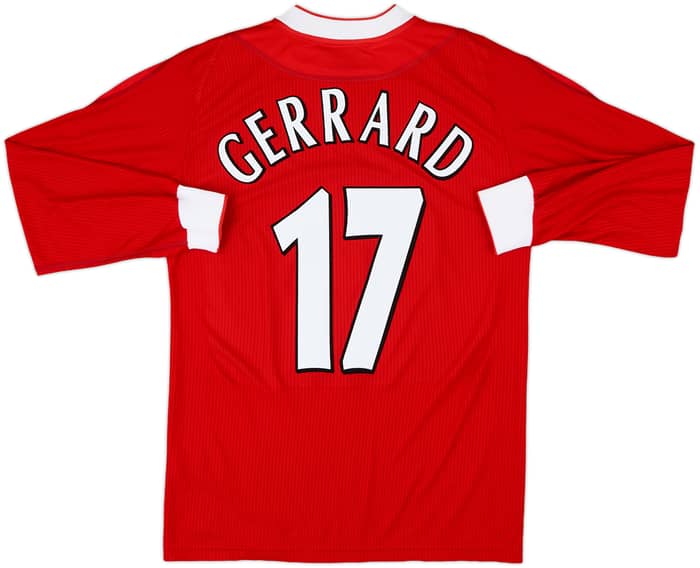 2002-04 Liverpool Home L/S Shirt Gerrard #17 - 10/10 - (S)