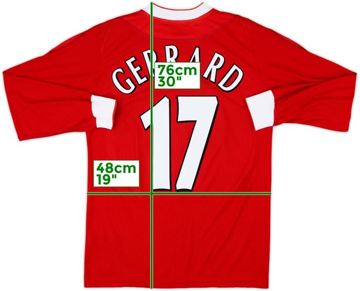 2002-04 Liverpool Home L/S Shirt Gerrard #17 - 10/10 - (S)