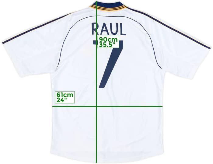 1998-00 Real Madrid Home Shirt Raul #7 - 8/10 - (XL)