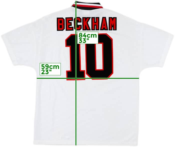 1996-97 Manchester United Away Shirt Beckham #10 - 7/10 - (XL)