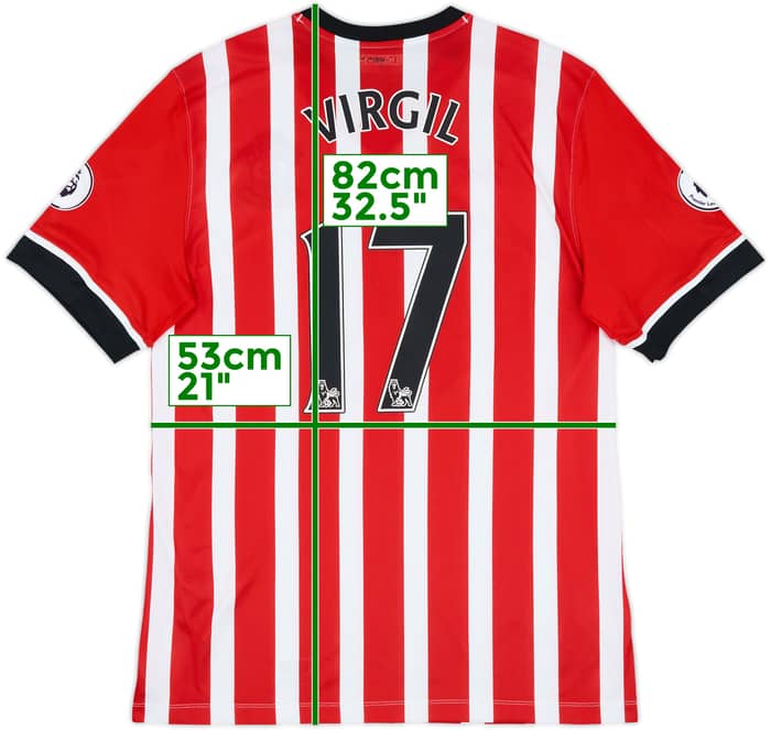 2016-17 Southampton Home Shirt Virgil #17 - 6/10 - (XL)