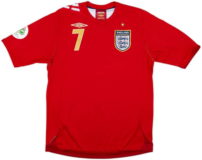 2006-08 England Away Shirt Beckham #7 - 8/10 - (M)