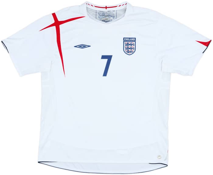 2005-07 England Home Shirt Beckham #7 - 5/10 - (XXL)