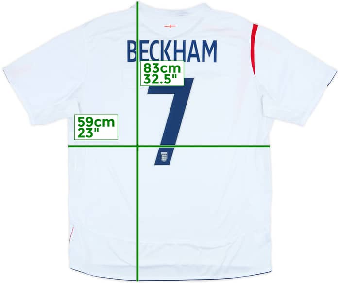 2005-07 England Home Shirt Beckham #7 - 5/10 - (XXL)