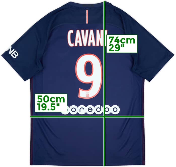 2016-17 Paris Saint-Germain Home Shirt Cavani #9 - 8/10 - (M)