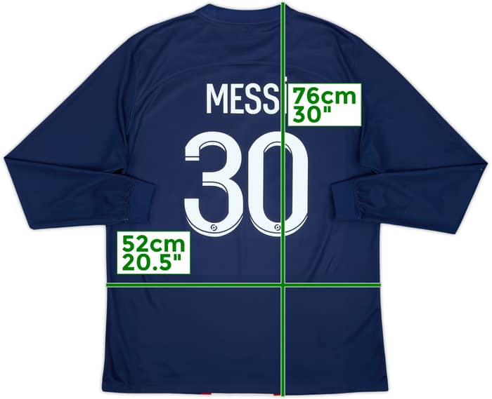 2022-23 Paris Saint-Germain Home L/S Shirt Messi #30 - 6/10 - (L)