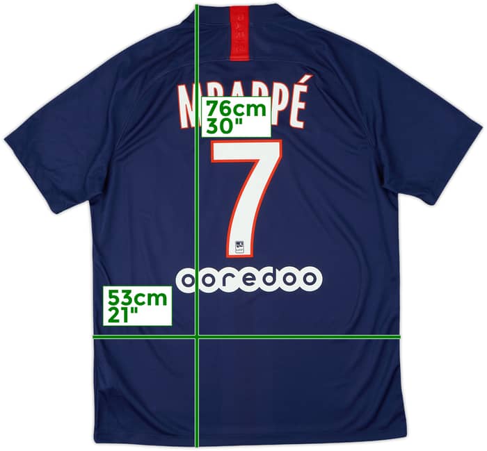 2019-20 Paris Saint-Germain Home Shirt Mbappe #7 - 8/10 - (L)