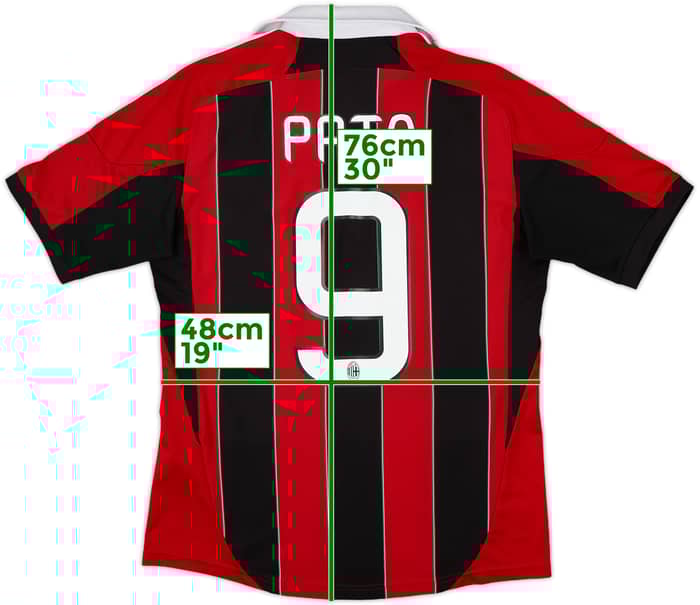2012-13 AC Milan Home Shirt Pato #9 - 8/10 - (M)