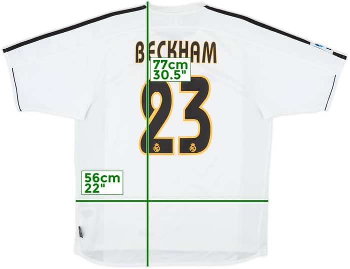2003-04 Real Madrid Home Shirt Beckham #23 - 7/10 - (L)