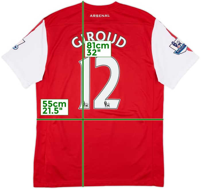 2012-14 Arsenal Home Shirt Giroud #12 - 9/10 - (L)