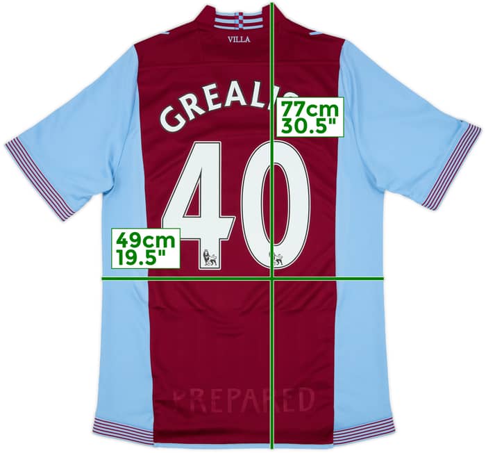 2013-14 Aston Villa Home Shirt Grealish #40 - 10/10 - (S)